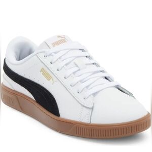 Puma Suede-Style Low Top Sneakers in Black, White & Gum